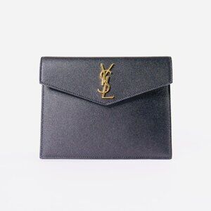 AUTHENTIC YSL UPTOWN BABY POUCH CUIR IMPRESSION GRAIN DE POUDRE